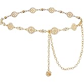 AWAYTR Waist Chains Belts for Women - Rhinestone Gold Silver Chain Belts for Dresses