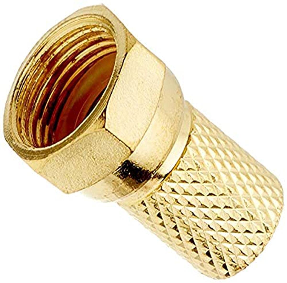 HD-Line Sat Connector, F-Socket, with Coaxial Connector 6.8 mm, Gold-Coloured