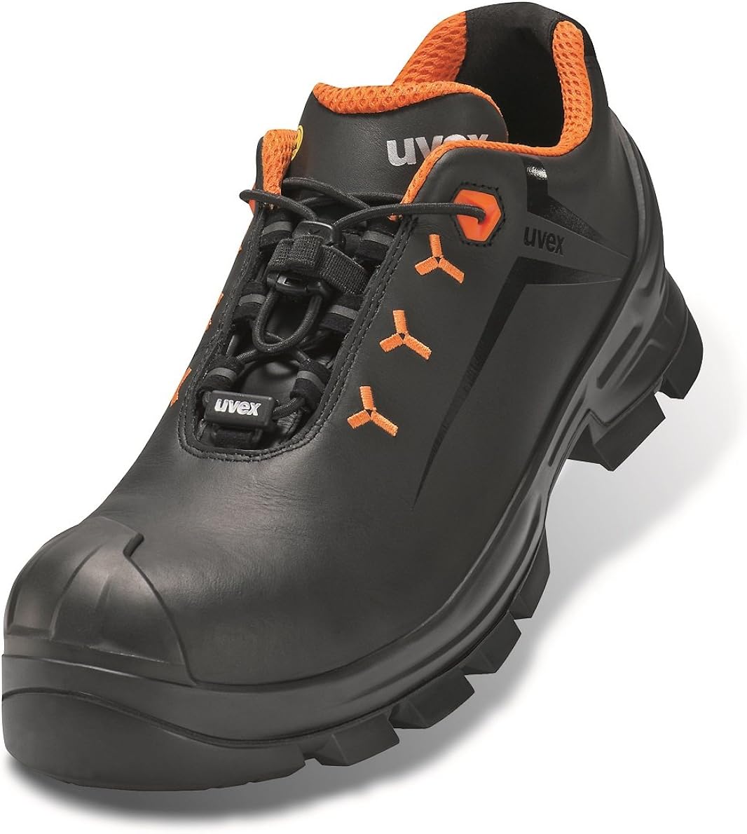 Uvex Unisex Adults 2 Vibram Safety Boots, Nero Arancione, 11 UK