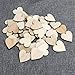 OULII Blank Heart Wood Slices Discs Wedding Christmas Ornaments, Pack of 50, 40mm