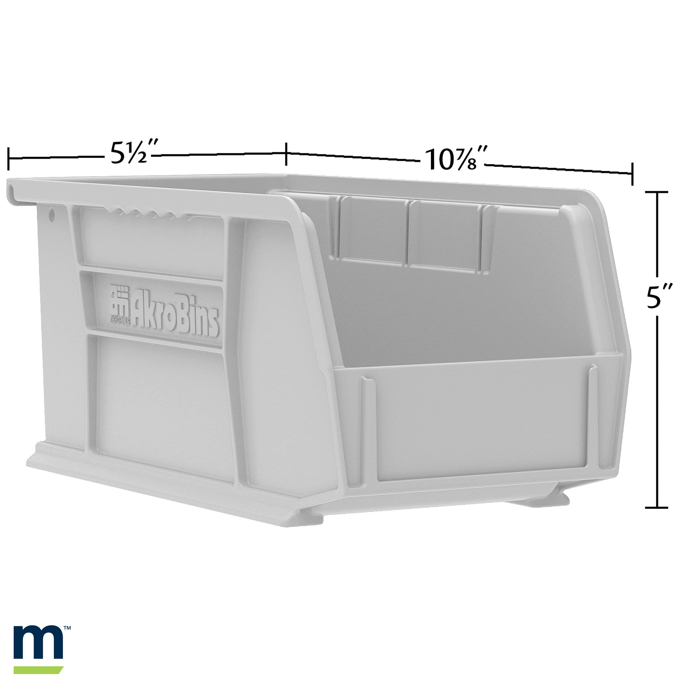 Akro-Mils 30230 AkroBins Plastic Storage Bins, Space-Saving Stackable Bins for Garage, Pantry, Craft Organization, 11-Inch x 5-Inch x 5-Inch, Black, 12-Pack