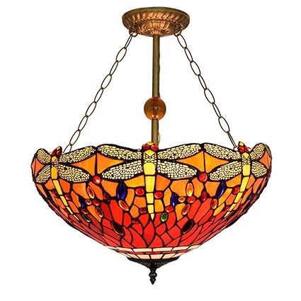 Amazon Com Chandelier Tiffany Style Pendant Light Fixture 18