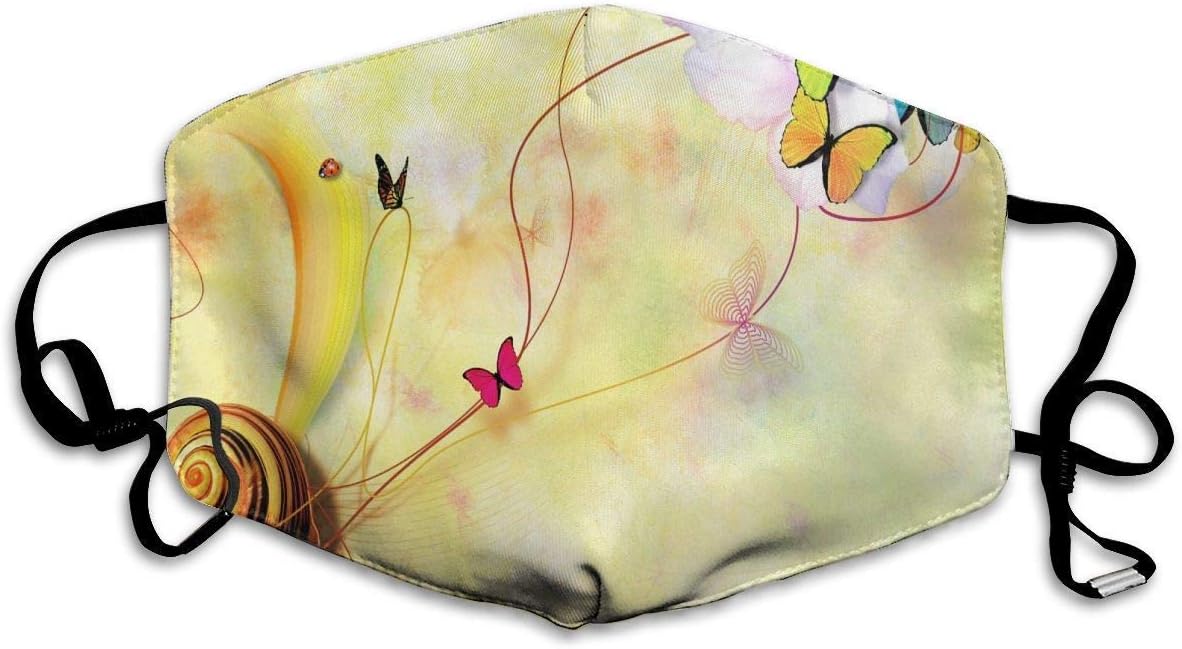 Vbnbvn Dustproof Washable Reusable Snail Butterflies Flowers Mouth Cover Mask Protective Safety Warm Windproof Mask