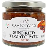 CAMPO D'ORO - Sun-Dried Tomatoes in Extra Virgin Olive Oil, 6.35 oz (180 g) | Sicilian Sundried Tomatoes in EVOO Made with Garlic, Oregano, &amp; Hot Pepper for Toasts or Roasts, Non-GMO, Product of Italy