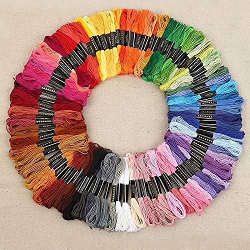 Zamtac Cross Stitch Floss Polyester Embroidery DIY Handmade Thread Sewing Art Craft Tools Accessories for Home Textile Gift 447 Colors