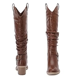 Ruiee Women's Heeled Knee High Boots, Chunky Block