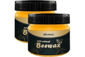 WenFeng Wood Seasoning Beeswax,Beeswax Furniture Polish,Natural Traditional Beeswax Polish Wood Furniture Cleaner for Wood Doors,Tables,Chairs and Floors(2 Pack)