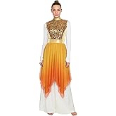 FEESHOW Women Liturgical Praise Dance Dress Sequin Sleeveless Worship Overlay Tunic Lyrical Dancewear
