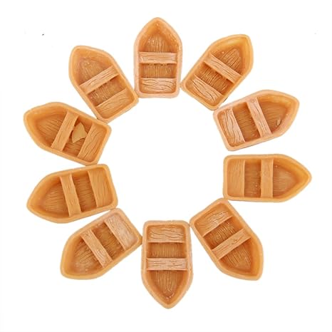 Generic 10x Miniature Dollhouse Craft Fairy Garden Resin Landscape Steamboat Decor S