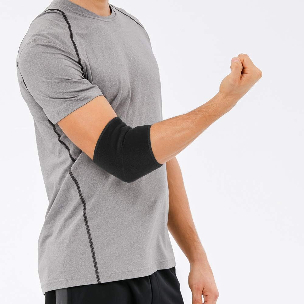 Bracoo Elbow Brace, Reversible Neoprene Support Wrap for Joint, Arthritis Pain Relief, Tendonitis, Sports Injury Recovery, ES10, 1 count (Black): Sports & Outdoors