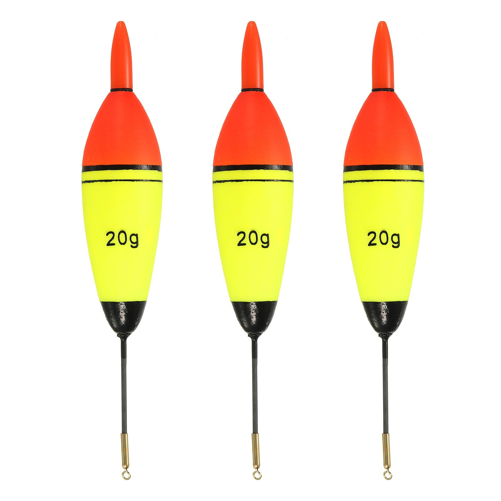 PATIKIL 0.5oz Lighted Fishing Slip Bobbers, 3 Pack EVA Light Up in Red Fishing Float for Night Fishing