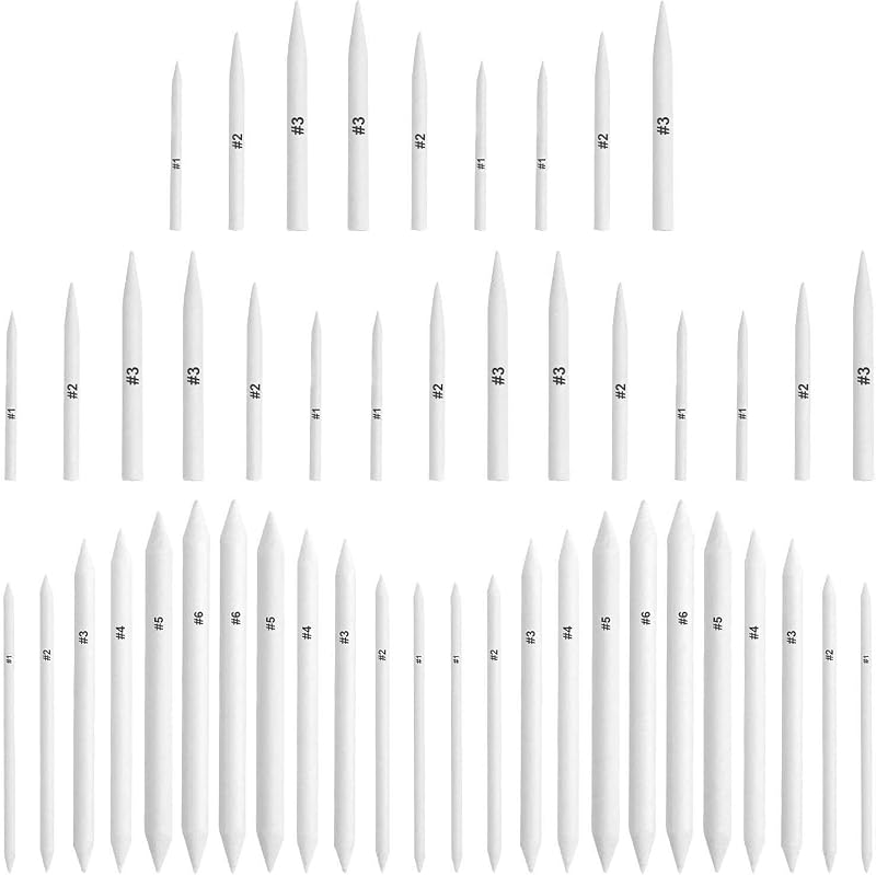 FEBSNOW 48Pcs Blending Stumps Tortillions Sketch Tools Art Pencils