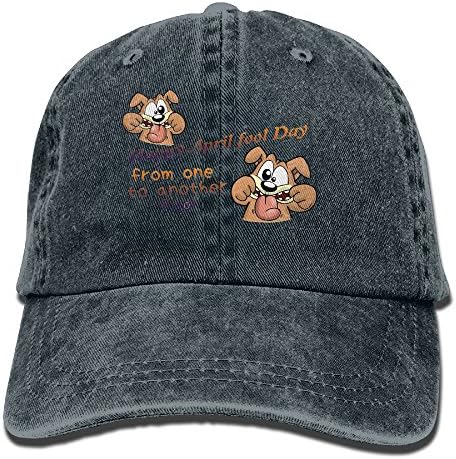 Johnflick Unisex Denim Hats,Happy April Fools Day From One To Another Fool,sports Cap,baseball Hats, Washed Denim Polo Style Baseball Cap Hat