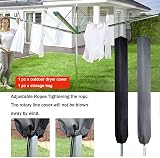 PATIO PLUS Large Rotary Washing Line Cover 16x16x180cm Green 600D PVC view 4