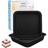 2-Pack 8x8 Square Cake Pan, Nonstick Brownies Square Cake Pan, 8 inch Square Baking Pan for Making Meat Dishes, Square Cake Pan for Beginners, Easy to Clean