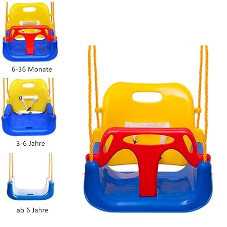 Viktion 3 in 1 Baby Kinderschaukel Garten Schaukel Kinder Schaukelsitz Indoor Outdoor Spielzeug 42x33x38cm (blau)