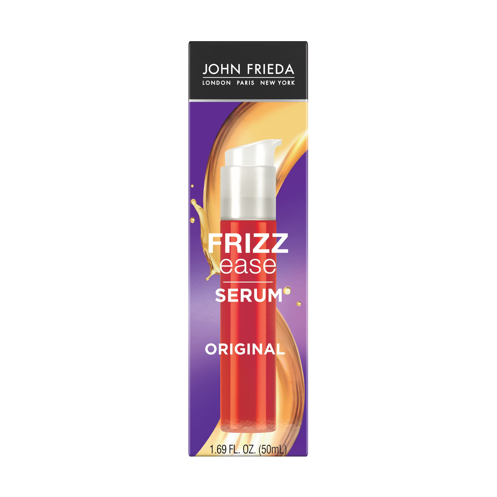 Photo 1 of John Frieda Frizz Ease Original Hair Serum, Protecting Against Frizz, Heat, and Humidity While Adding Shine, Smooths Strands and Hydrates Parched Hair with Argan, Coconut, and Moringa Oil, 1.69 Oz
