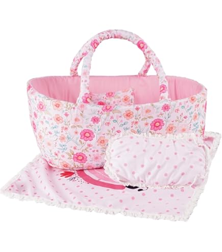 Puppen-Tragebett-Set Mit Kaninchen-Druck – 3-teilig, Für Puppen Bis 40,6 Cm (American Girl)