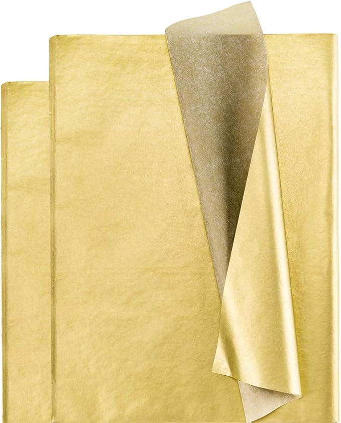 Tissue Paper Bulk Gold Wrapping Paper 100 Sheets Metallic Gift Wrapping