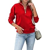 Dressmine Womens Quarter Zip Pullover Casual Long Sleeve Shirts Half Zip Sweatshirt 2025 Trendy Winter Clothes