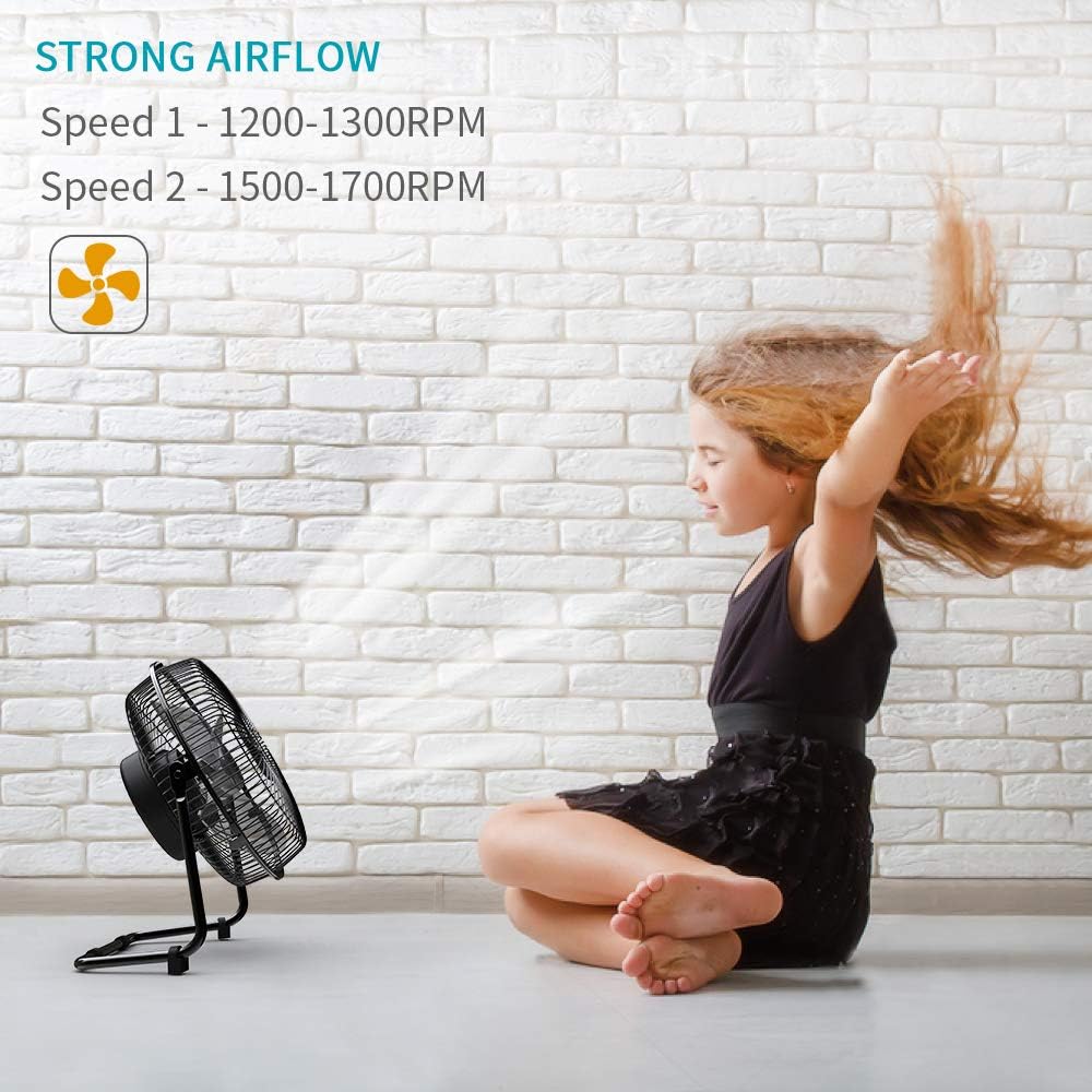 OPOLAR Battery Operated Rechargeable Desk Fan for Home Camping Hurricane, 9 Inch Battery Powered USB Fan with Metal Frame, Quiet Portable Fan with 5200 mAh Capacity & Strong Airflow: Home & Kitchen