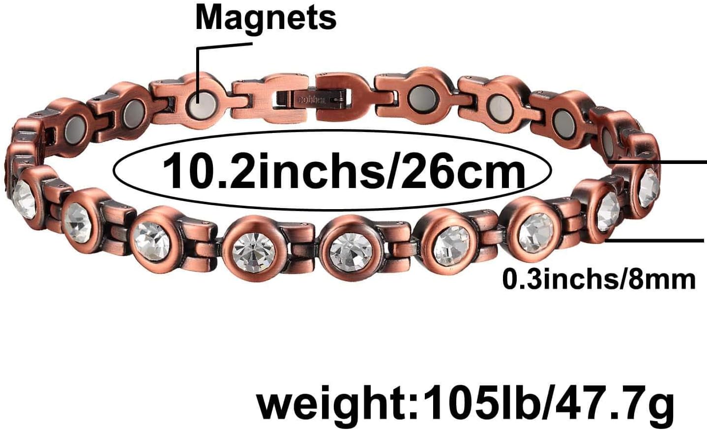 Copper Ankle Bracelets Crystal Anklet for Women Arthritis Pain Relief: Health & Personal Care