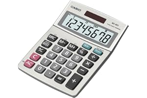 Casio MS80 Desktop Solar Tax Calculator, Gray, 5.8" x 4.1" x 1.1"