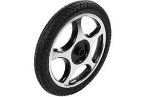 FLEXMAN Electric Wheelchair Wheel, 16in OD Non Slip Tire Texture Alloy Steel Hub Rubber Wheelchair Caster Assembly for Electr