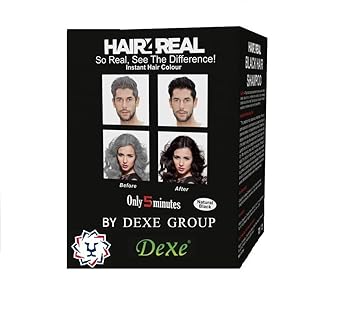Hair4Real Ammonia Free Shampoo Based Black Hair Dye 15 Sachets x 25ml) with 15 Set of Gloves Free