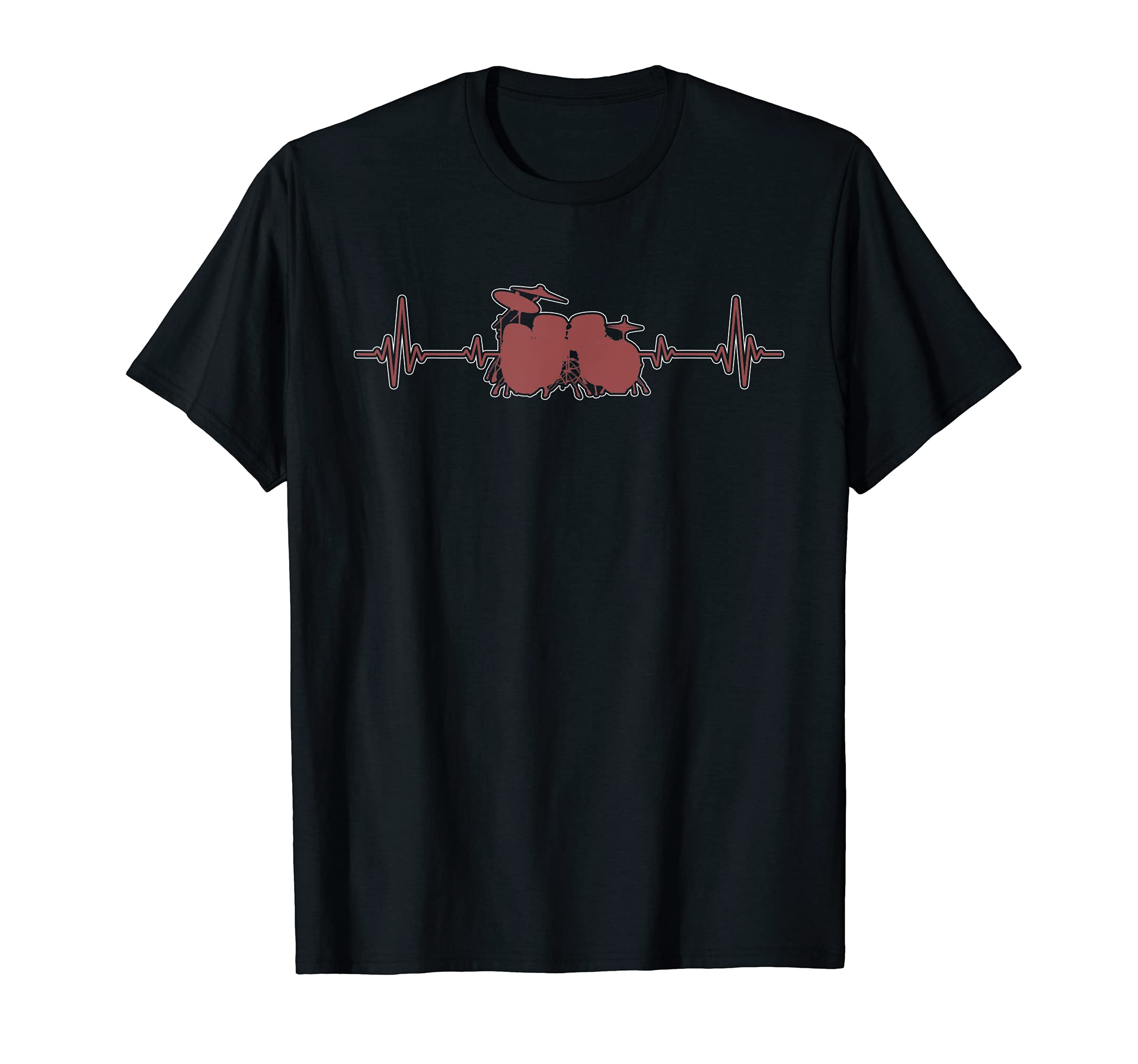 Drum Set Music Musician Percussion Drummer Heartbeat Drums T-Shirt