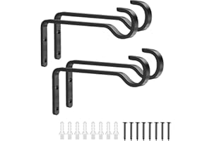 6 Inch 4 Pack Plant Hangers, Brackets for Hanging Plants, Heavy Duty Outdoor Plant Wall Hooks, Garden Plant Wall Hanger for H