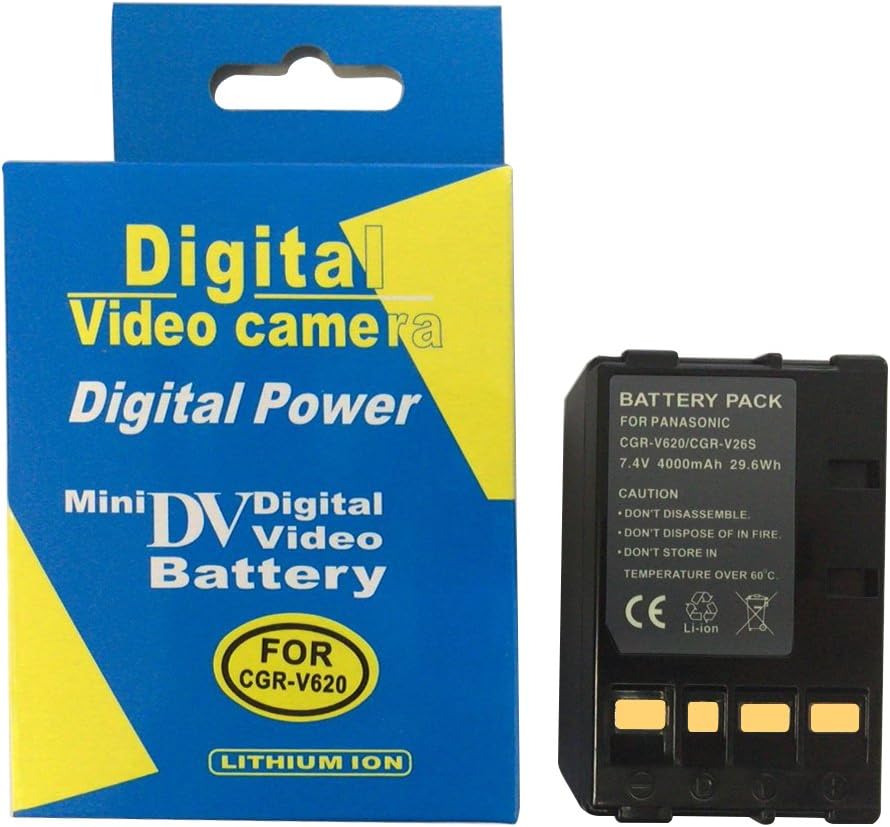 RUISI Replacement PANASONIC CGR-V620 Battery, CGR-V610 Replacement Li Ion Battery for NV-RX18B, CGR-V610, NV-RZ10 and More Cameras