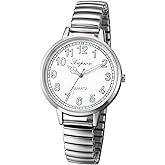 Avaner Women's Elastic Wrist Watches: Stretch Band Easy Reader Analog Quartz Watch with Luminous Hands for Women Ladies