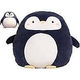 CASAGOOD Soft Flat Penguin Plush Hugging Pillow Cute Navy Blue Penguin Stuffed Animal Plushies Toys Kids Anime Cushion for Birthday, Valentine's Day, Christmas...16.5 Inch