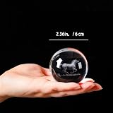 Ornalrist 2.36 in 6cm 3D Etched Horse Crystal Ball Ornament with Stand view 4