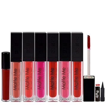 ADS PRO Ultra Smooth True Matte Nude Shade Lipstick Pack of 6 With Kajal-C