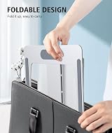 Glangeh Adjustable Laptop Stand 10-16in Aluminum Ergonomic Riser Silver view 4