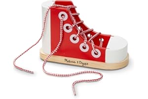 Melissa & Doug Deluxe Wood Lacing Sneaker - Learn to Tie a Shoe Educational Toy