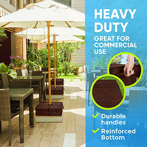 Rhino Square Umbrella Base Weights with Side Slot Opening, 18" ~ Fits Any Offset, Cantilever & Any Outdoor Patio Umbrella Stand ~ Easy Set up ... (Bronze)