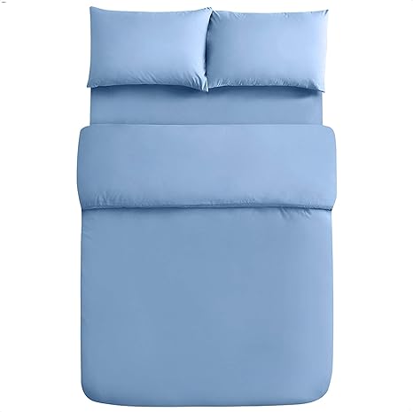 Amazon Amazon Co Jp 限定 チチロバ Titiroba 布団カバー 3点セット シングル 枕カバー ボックスシーツ 掛け布団カバー 布団カバーセット ベッド用 布団用 シーツ 洋式 和式兼用 寝具カバーセット おしゃれ 洗い替え速乾タイプ ライトブルー 寝具カバーセット