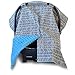 Kids N’ Such Peekaboo Baby Car Seat Cover Car Seat Canopy & Nursing Cover, Herringbone/Blue Minky