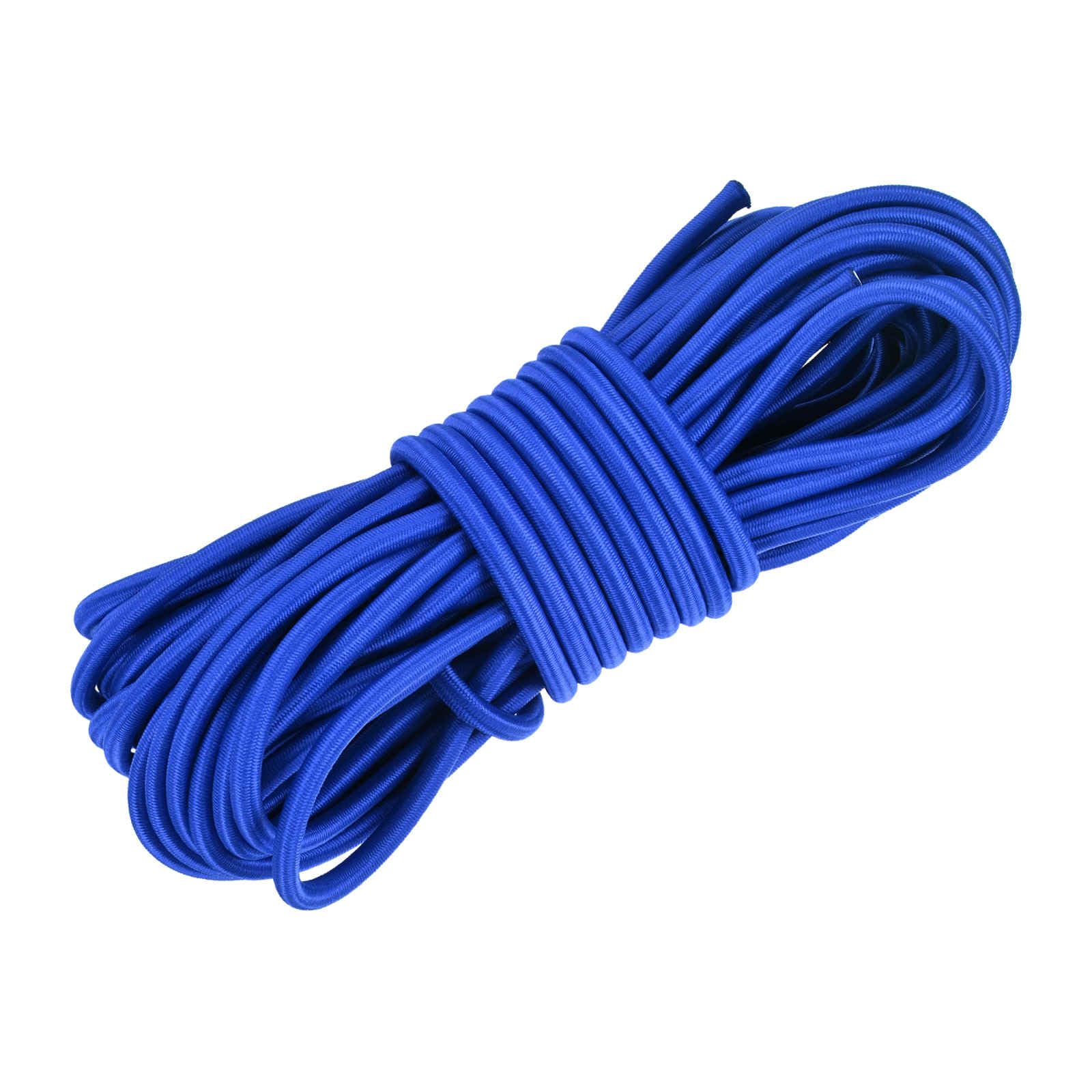 DMiotech 6mm Shock Cord, 15 M Deep Blue Bungee Cord Tent Pole Shock Cord Round Elastic Kayak Rope Stretch String Marine Grade Heavy Polyester for DIY Projects Tie Downs