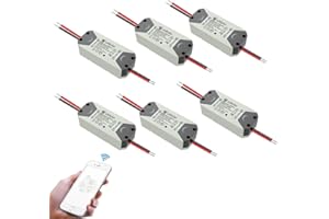 YASORN WiFi Smart Switch eMylo Wireless Relay Light Switch Tuya Remote Control Module 2.4Ghz WiFi Home Automation Timer Switch Compatible with Alexa Echo Google Home 6 Pack