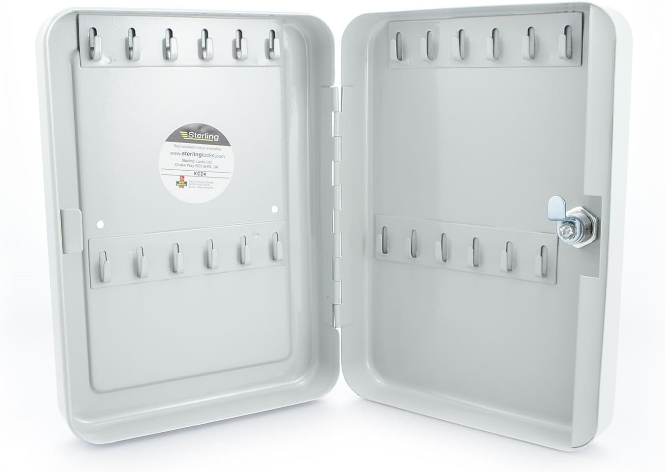 Sterling KC24 24-Hook Key Cabinet, Grey, 250.0 mm*60.0 mm*180.0 mm, 24 hooks - Image 4
