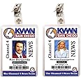 Anchorman Ron Burgundy Veronica Corningstone Set of 2 ID Badges