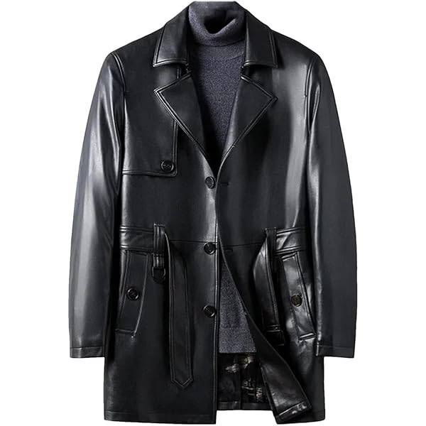 Genuine Sheepskin Leather Men's Black Jacket Oversized Loose Baggy