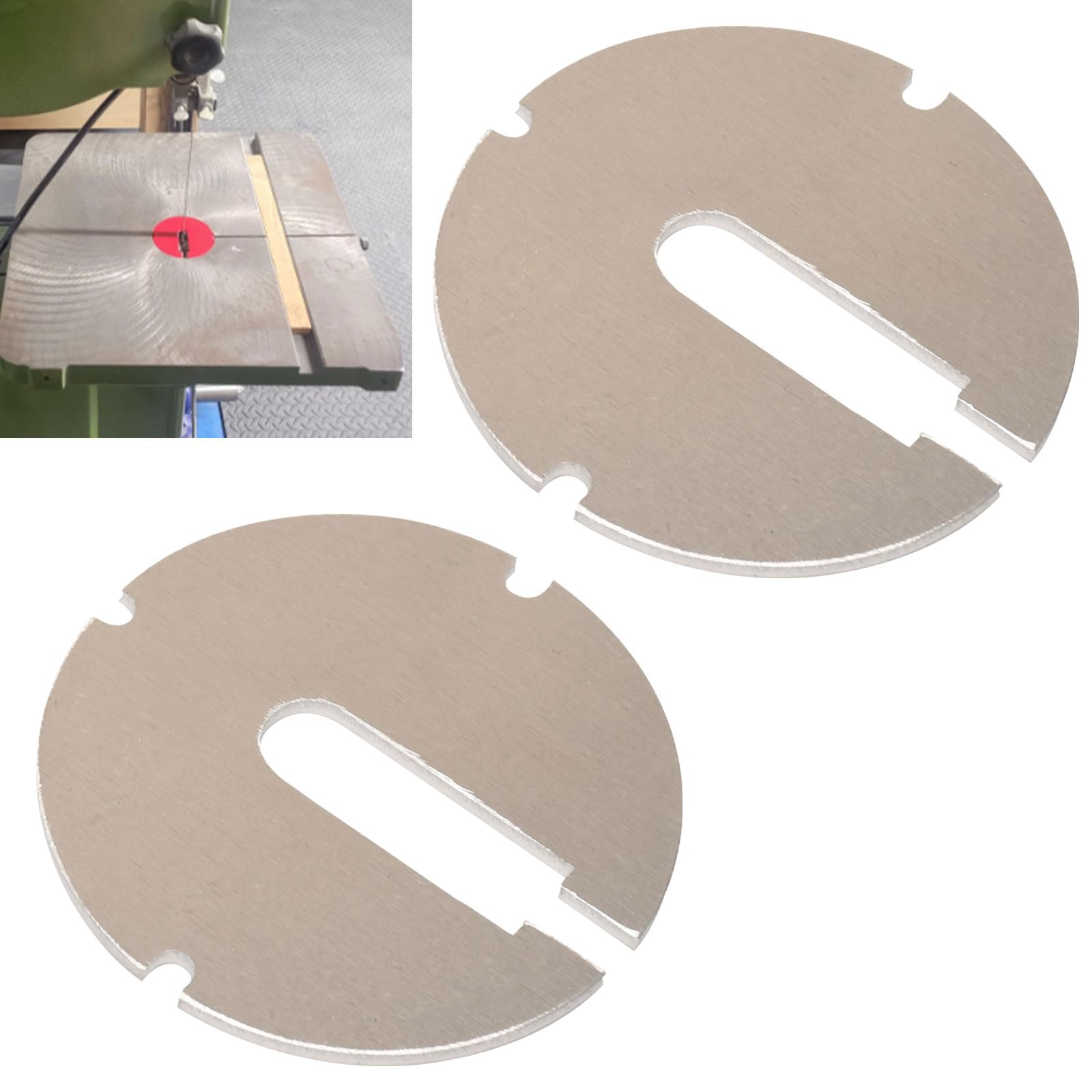Photo 1 of (Pack of 2) 426-02-063-0001 426-02-063-0002 Table Inserts (Diameter: 2.5 in, Thickness: 0.1 in) Compatible With Delta 14 Part/Rockwell 14" Band saws and 24" Scroll saws