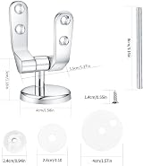 pzihao Zinc Alloy Toilet Seat Hinge Replacement Kit with Fittings for Wood view 2