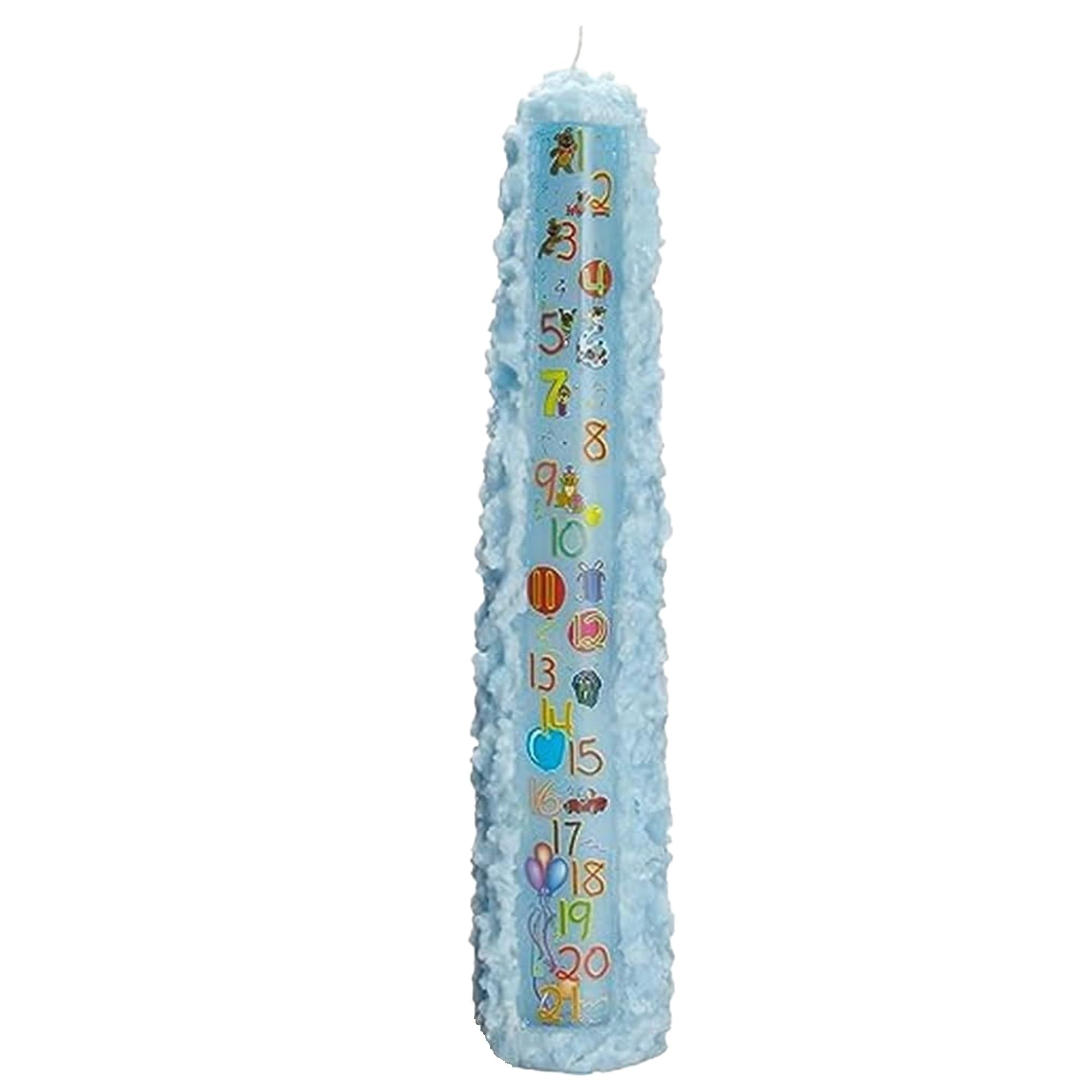 Photo 1 of **USED**Biedermann & Sons Numbered Birthday Pillar Candle 1 to 21 (Baby Blue), 15 Inch Round, Unscented Paraffin Wax, Approx 30 to 40 Hour Burn, Dripless Candle for Party Decor