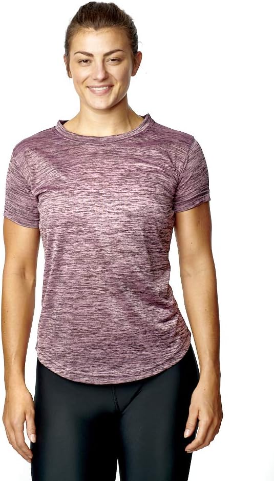 Ladies Fitness T Shirt Womens Light Curved Sports Top Gym Running Yoga Tee